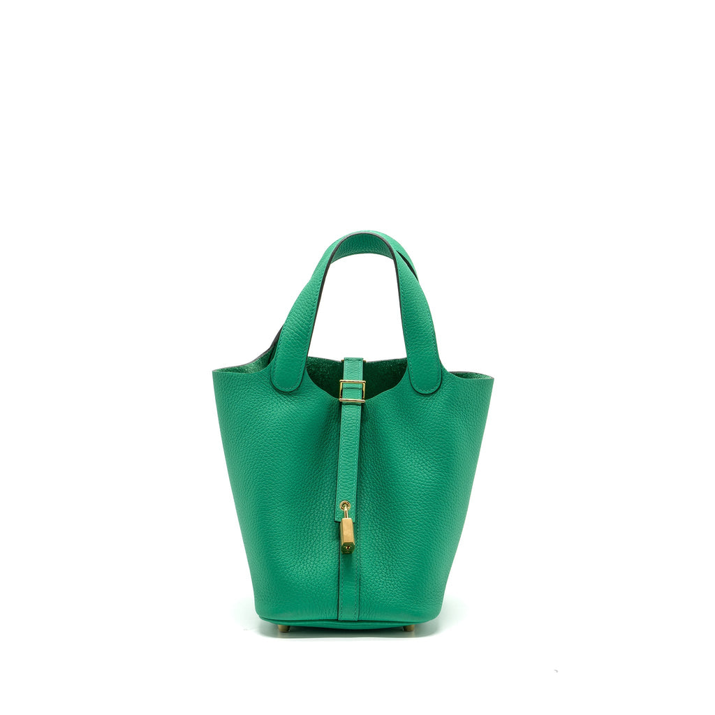 HERMES PICOTIN 18 LOCK BAG CLEMENCE MENTHE GHW