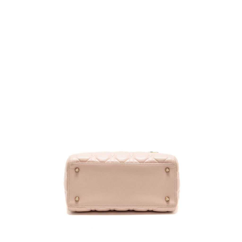 DIOR MEDIUM LADY DIOR LAMBSKIN LIGHT PINK LGHW