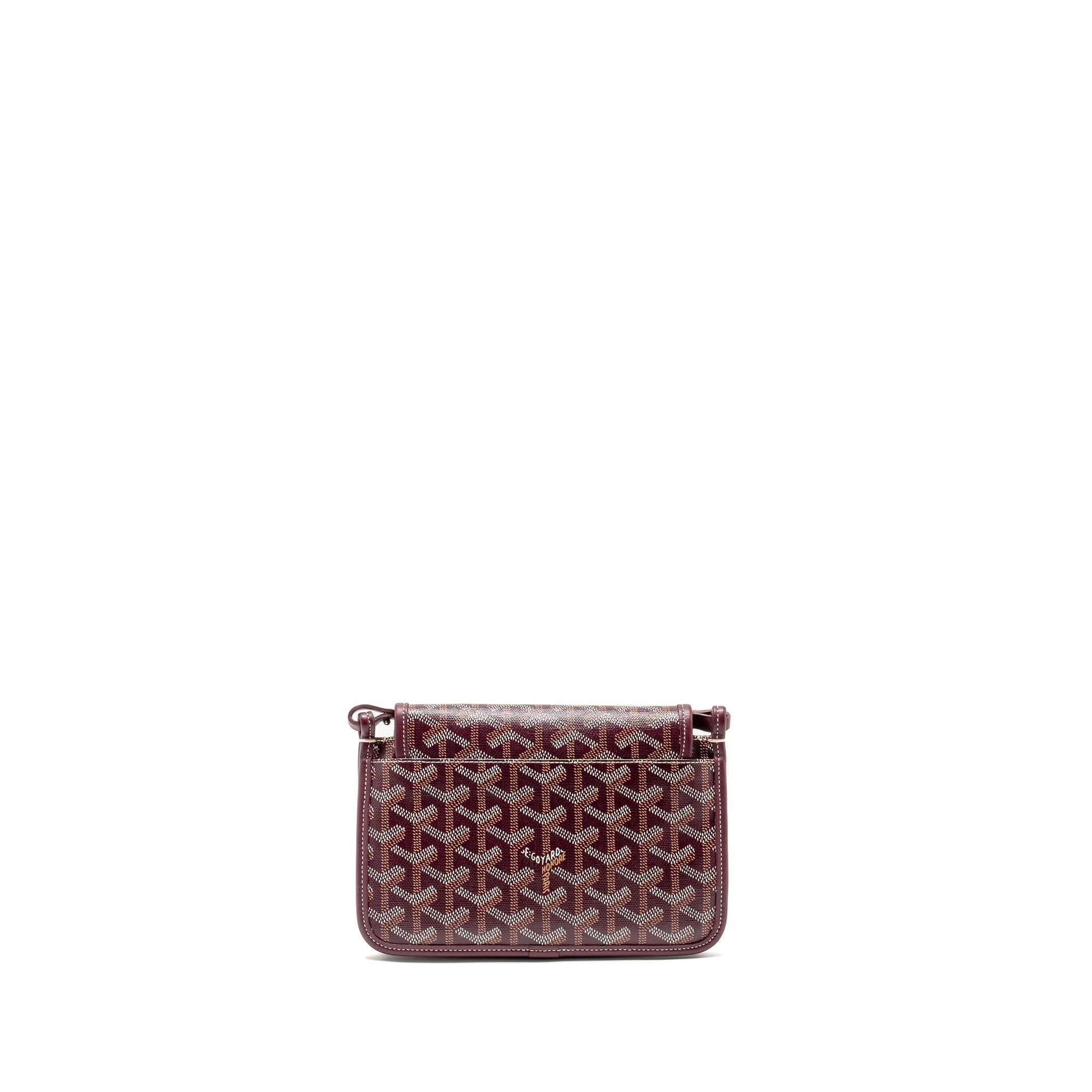 GOYARD PLUMET WALLET CLUTCH GOYARDINE CANVAS/LEATHER BURGUNDY SHW