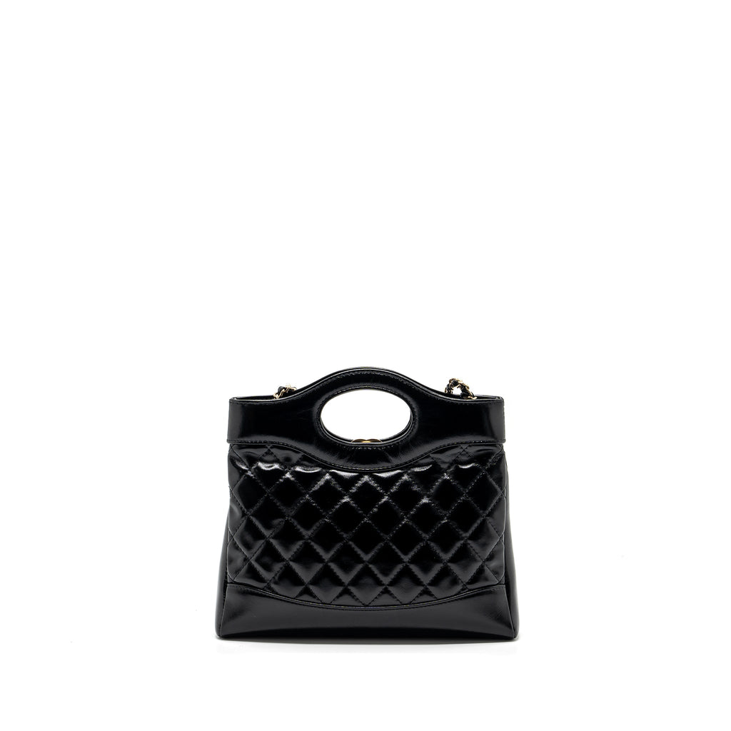 CHANEL 24C MINI 31 BAG SHINY CALFSKIN BLACK LGHW (MICROCHIP)
