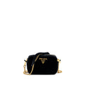 PRADA CAMERA BAG VELVET BLACK GHW