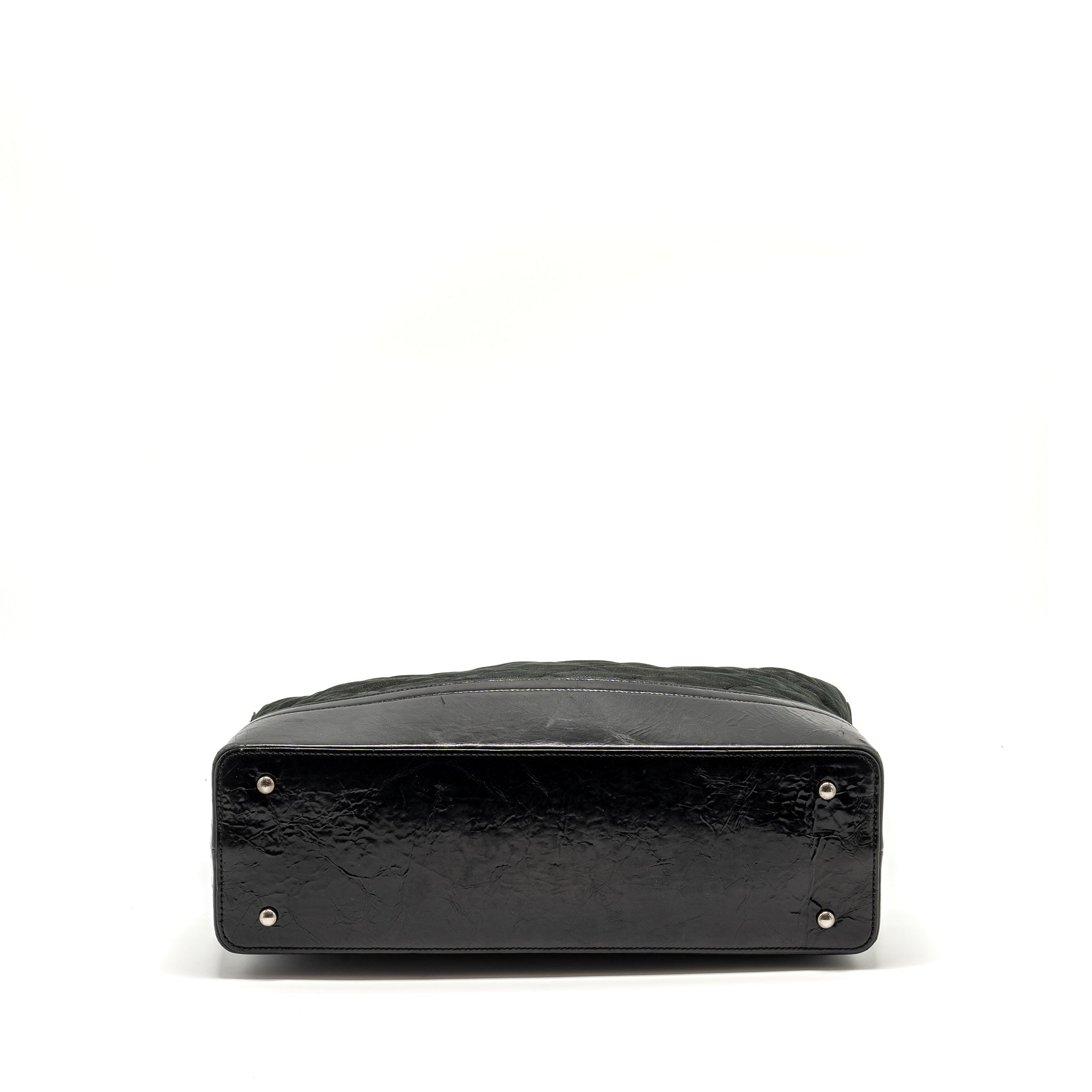 CHANEL LARGE QUILTED SHOULDER BAG CALFSKIN BLACK SHW