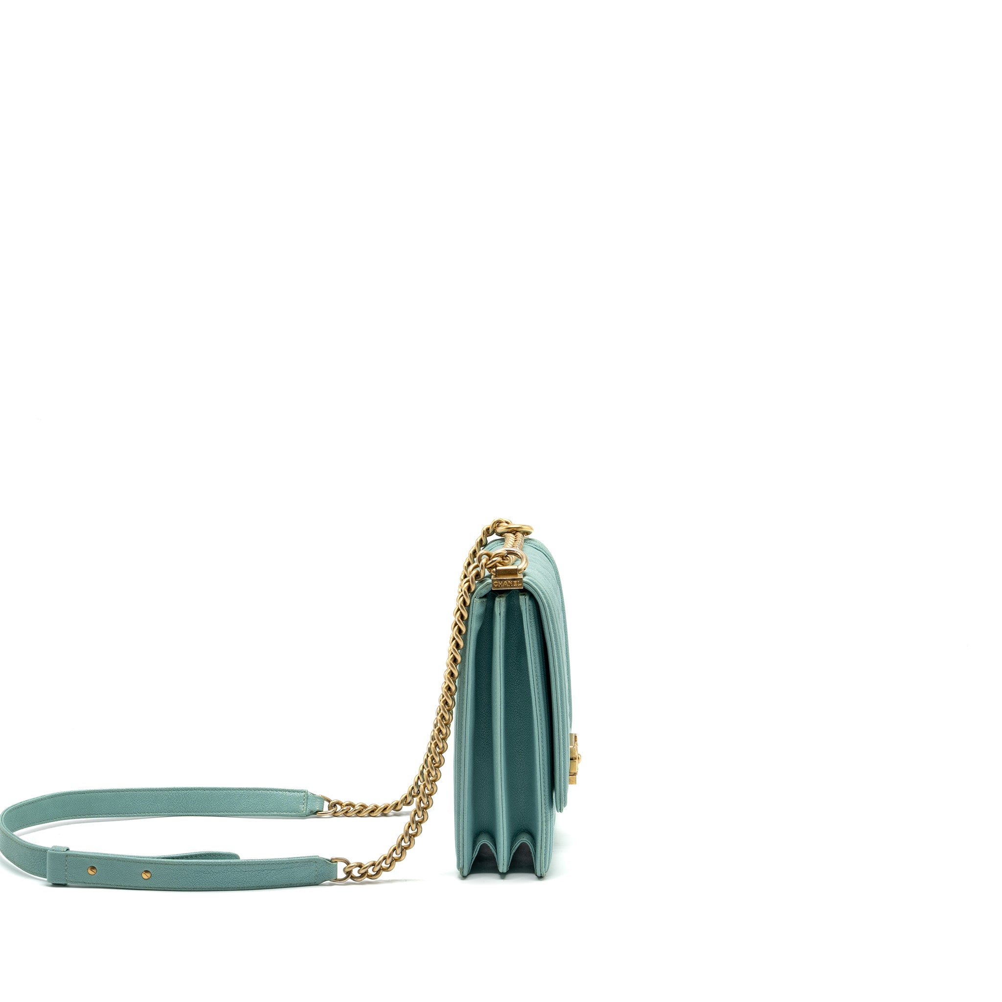 CHANEL NORTH SOUTH BOY BAG CAVIAR LIGHT BLUE GHW