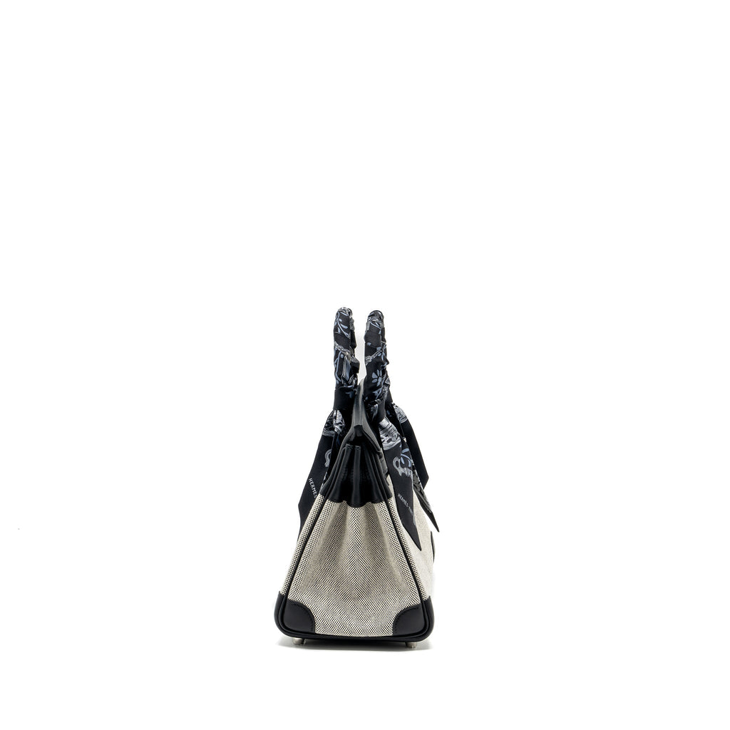 HERMES BIRKIN 25 TOILE SWIFT/CANVAS BLACK SHW