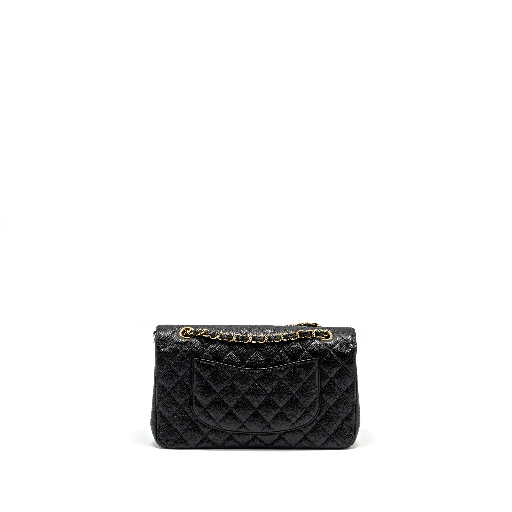 CHANEL MEDIUM CLASSIC DOUBLE FLAP BAG CAVIAR BLACK GHW