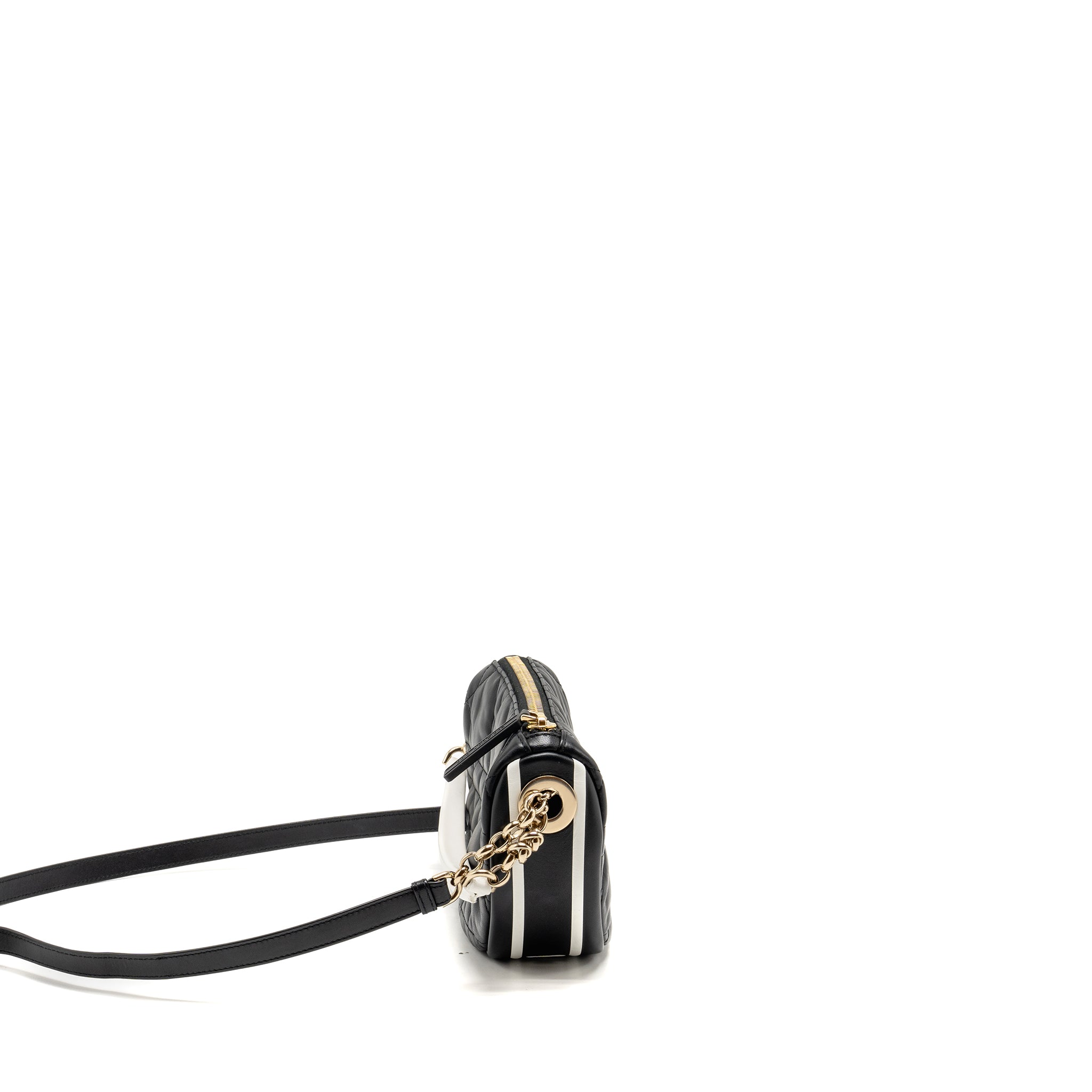 DIOR SMALL VIBE HOBO BAG CANNAGE LAMBSKIN BLACK/WHITE LGHW