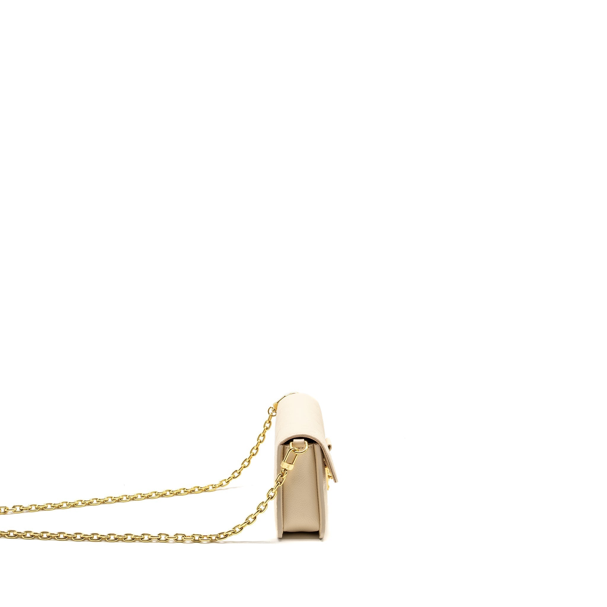 LOUIS VUITTON WALLET ON CHAIN MÉTIS MONOGRAM EMPREINTE CREAM GHW