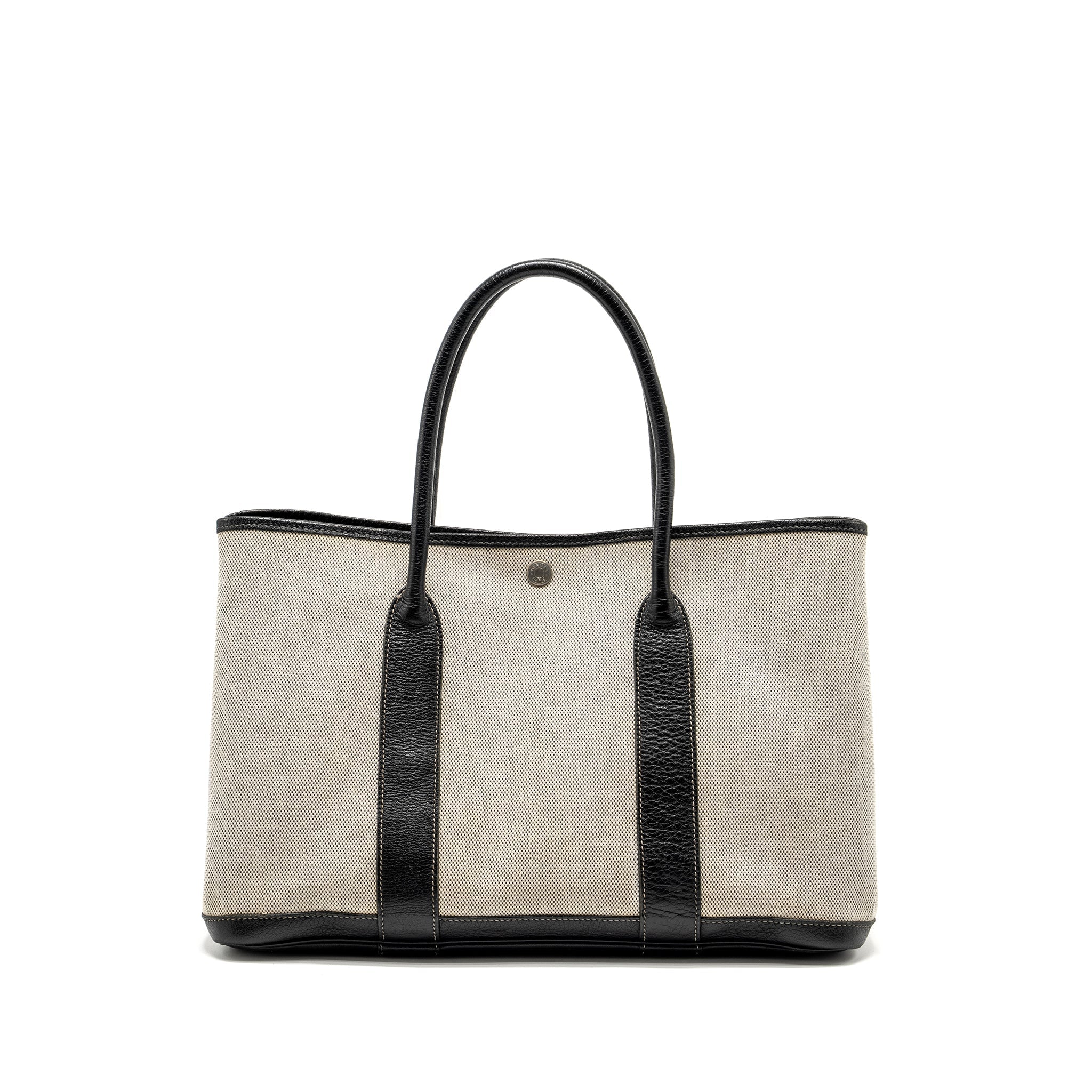 HERMES VINTAGE GARDEN PARTY 36 CANVAS/NEGONDA BLACK/ECRU SHW