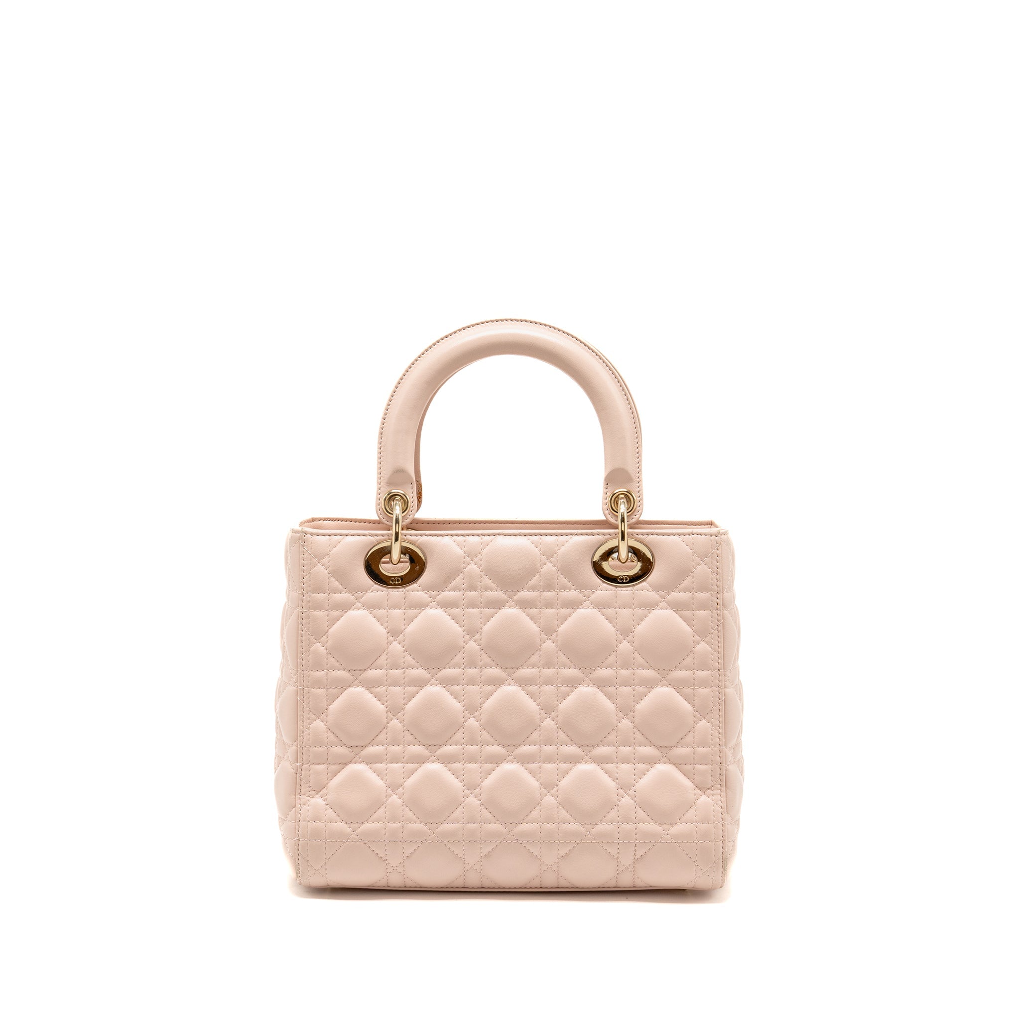 DIOR MEDIUM LADY DIOR LAMBSKIN LIGHT PINK LGHW