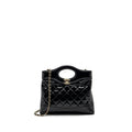 CHANEL 24C MINI 31 BAG SHINY CALFSKIN BLACK LGHW (MICROCHIP)