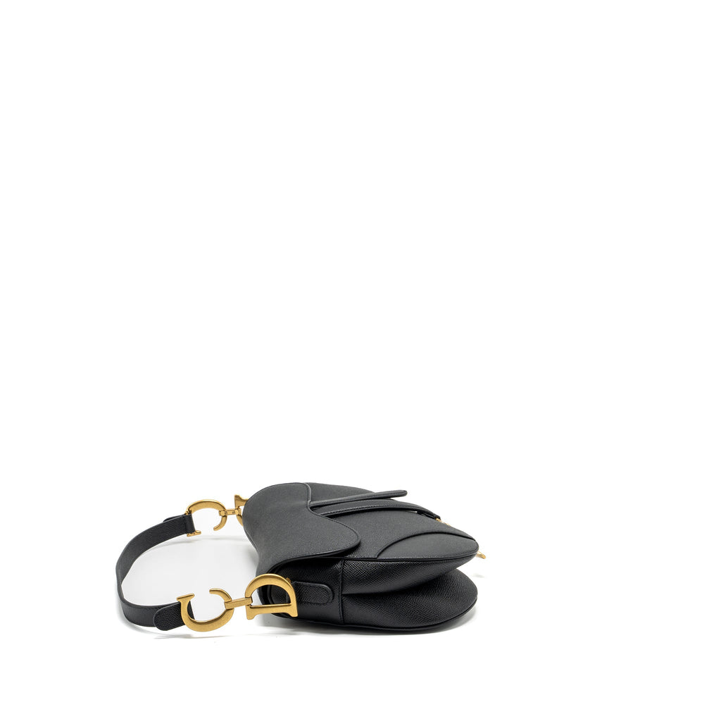 DIOR MEDIUM SADDLE BAG WITH STRAP CALFSKIN BLACK GHW