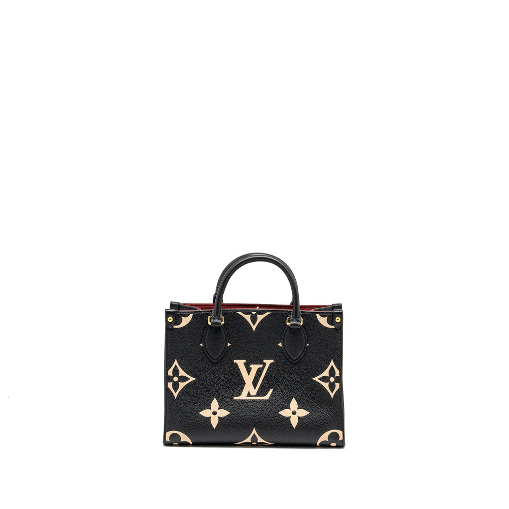 LOUIS VUITTON ONTHEGO PM BICOLOUR MONOGRAM EMPREINTE BLACK/BEIGE GHW