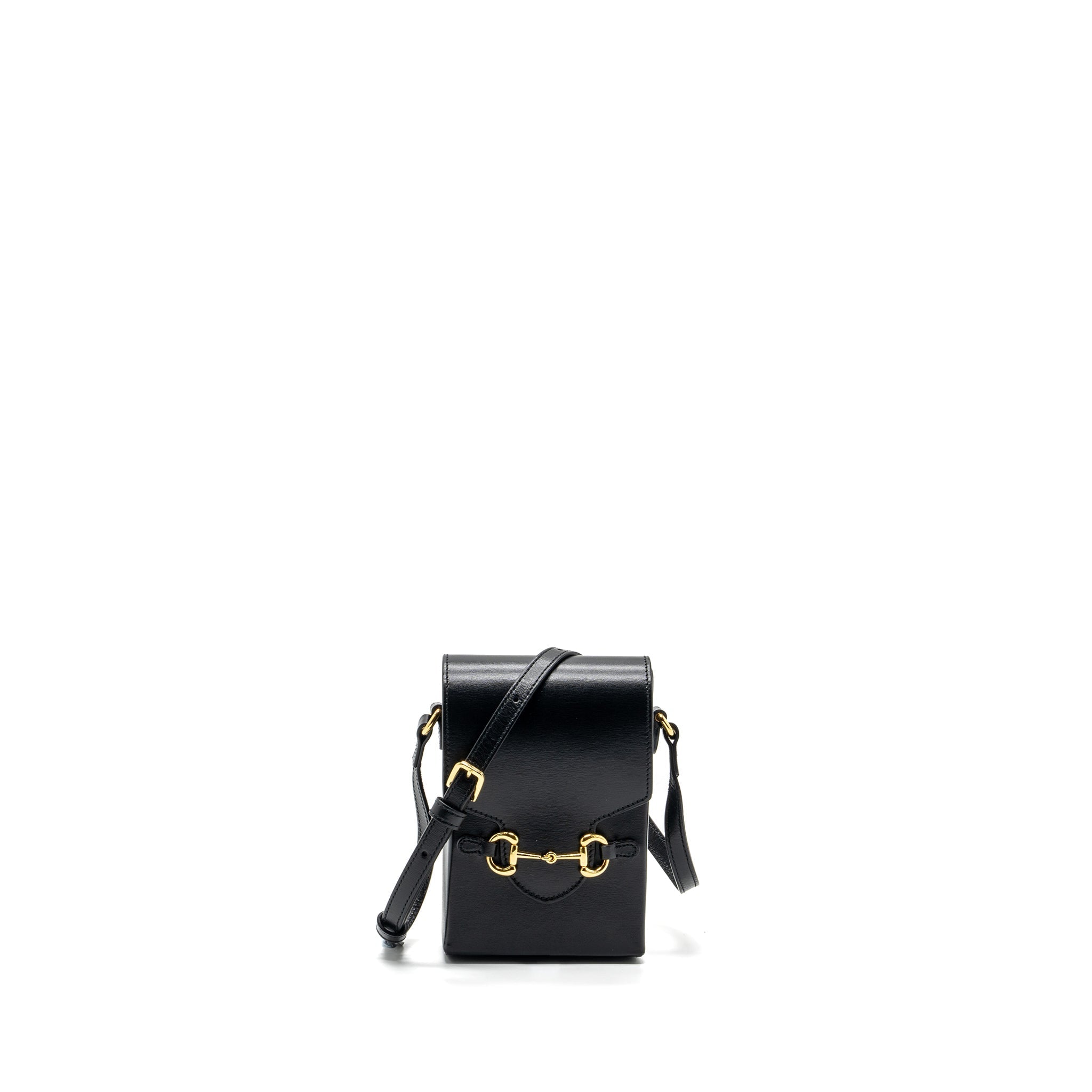 GUCCI 1955 HORSEBIT 1955 CROSSBODY BAG CALFSKIN BLACK GHW