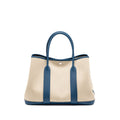 HERMES GARDEN PARTY 36 VACHE COUNTRY LEATHER/CNAVAS CRAIE /BLEU OUTREMER SHW