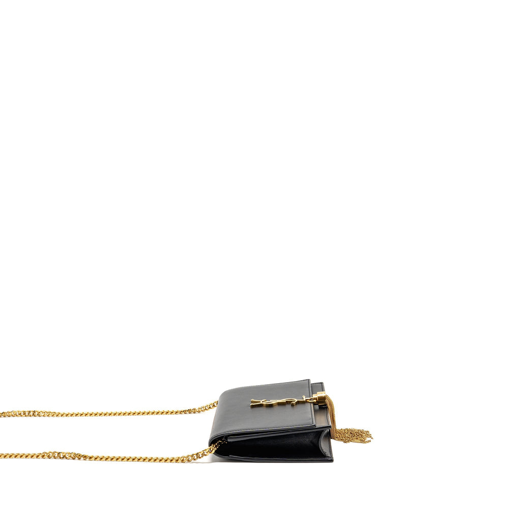 SAINT LAURENT/YSL SMALL TASSEL KATE BAG CALFSKIN BLACK GHW