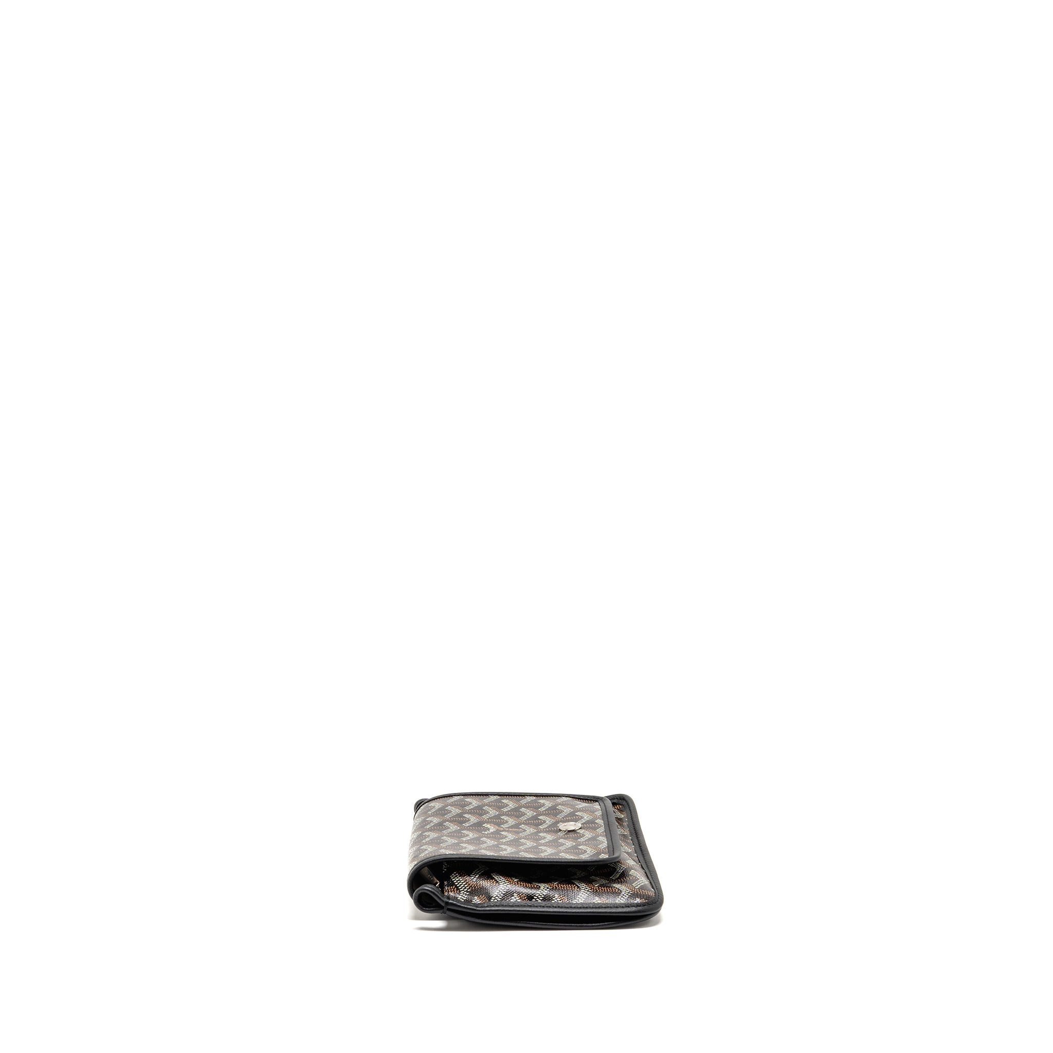 GOYARD PLUMET POCKET POCHETTE GOYARDINE CANVAS BLACK SHW