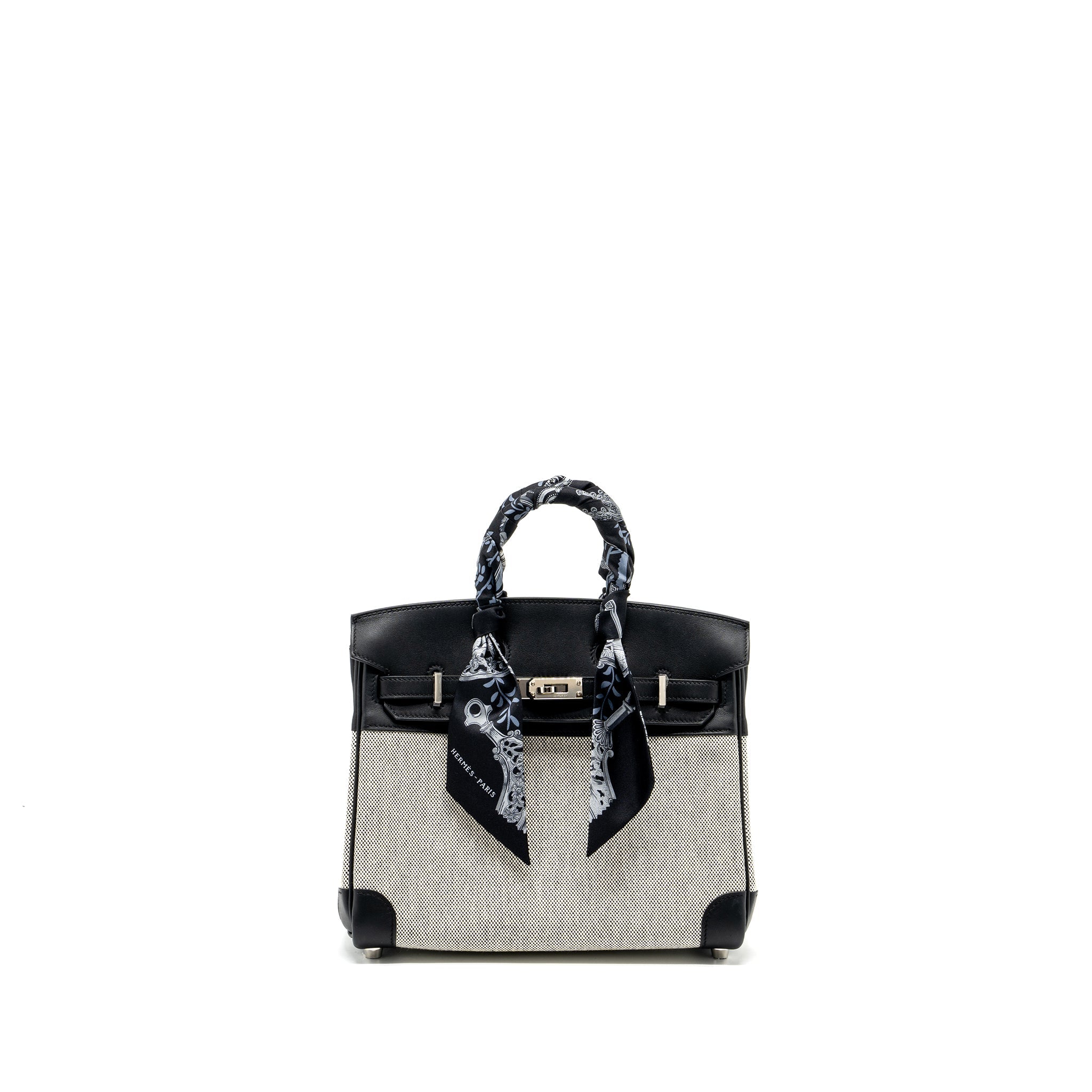 HERMES BIRKIN 25 TOILE SWIFT/CANVAS BLACK SHW