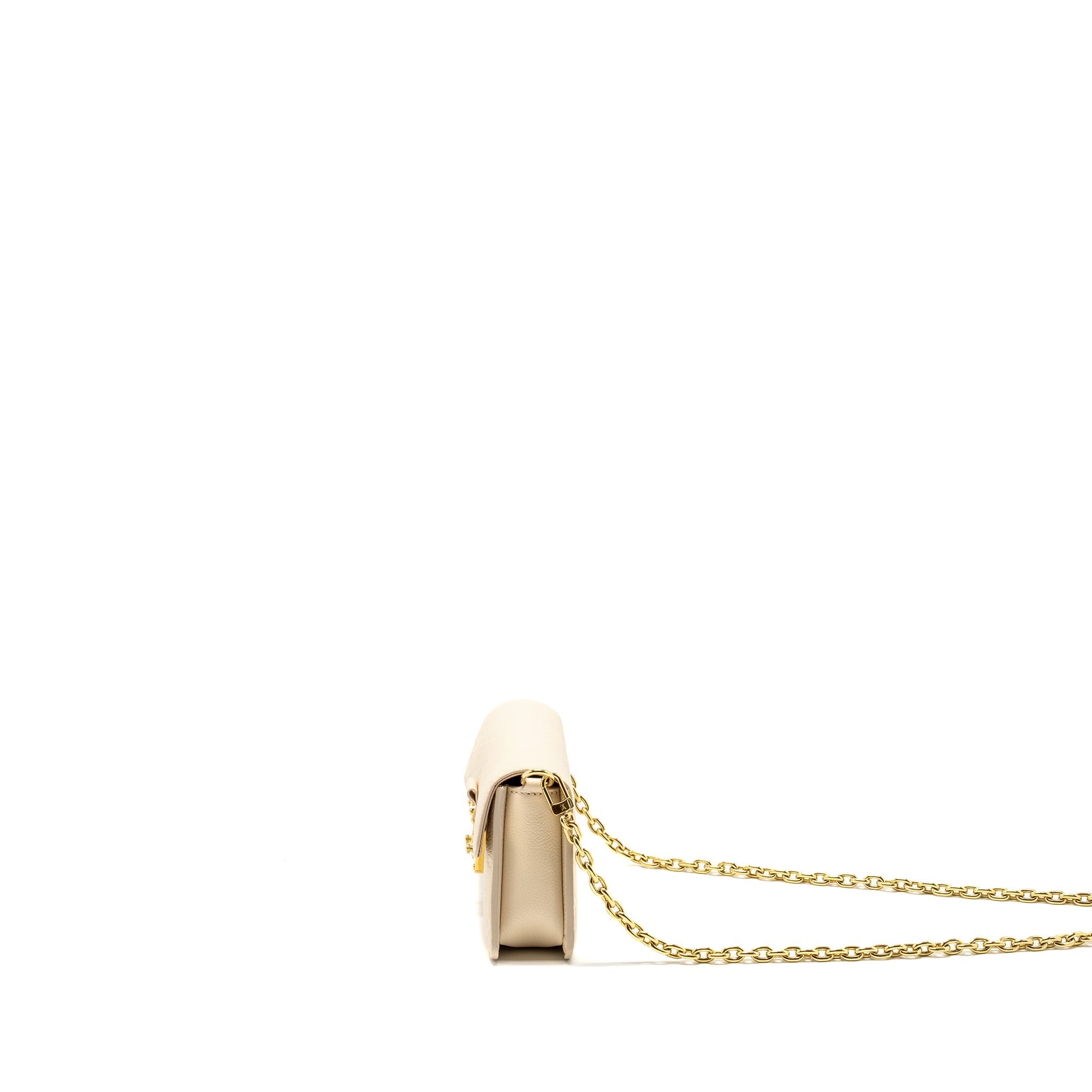 LOUIS VUITTON WALLET ON CHAIN MÉTIS MONOGRAM EMPREINTE CREAM GHW
