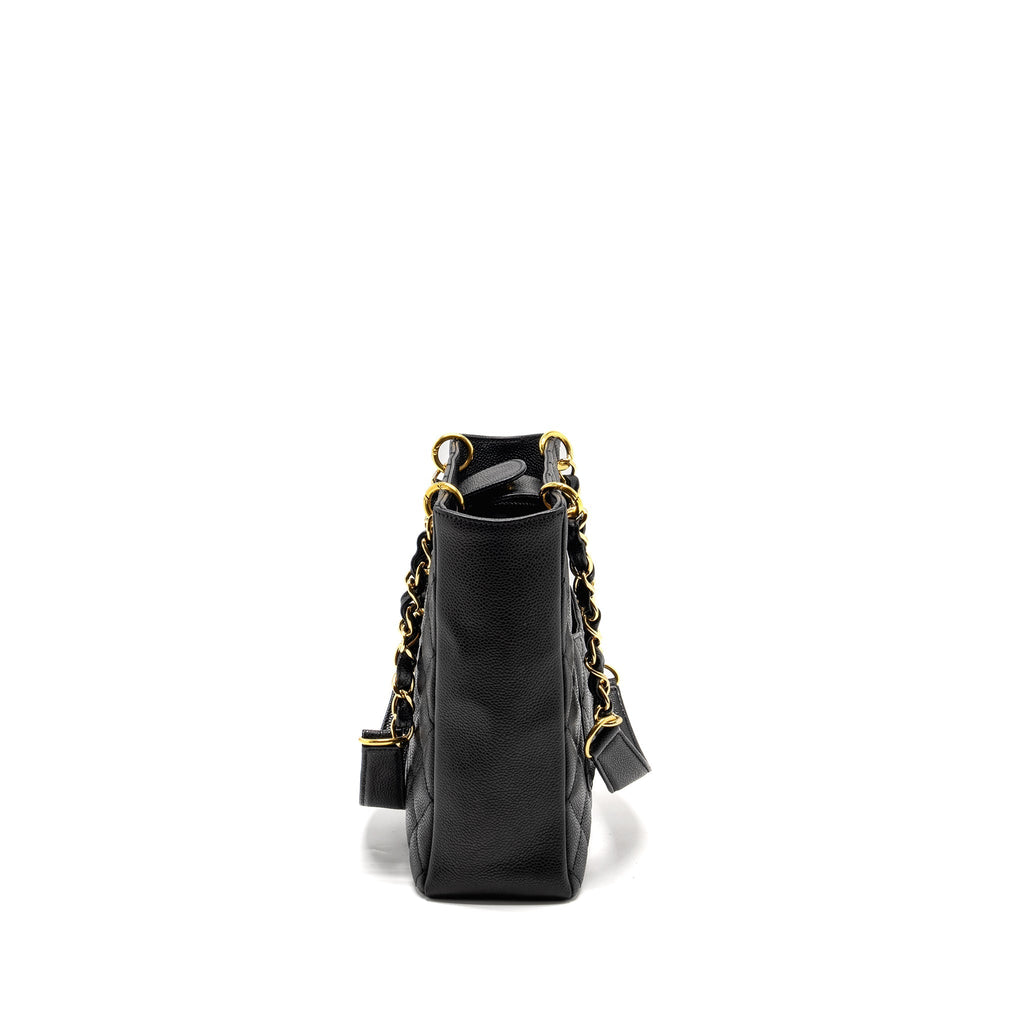 CHANEL PETIT SHOPPING TOTE BAG CAVIAR BLACK GHW