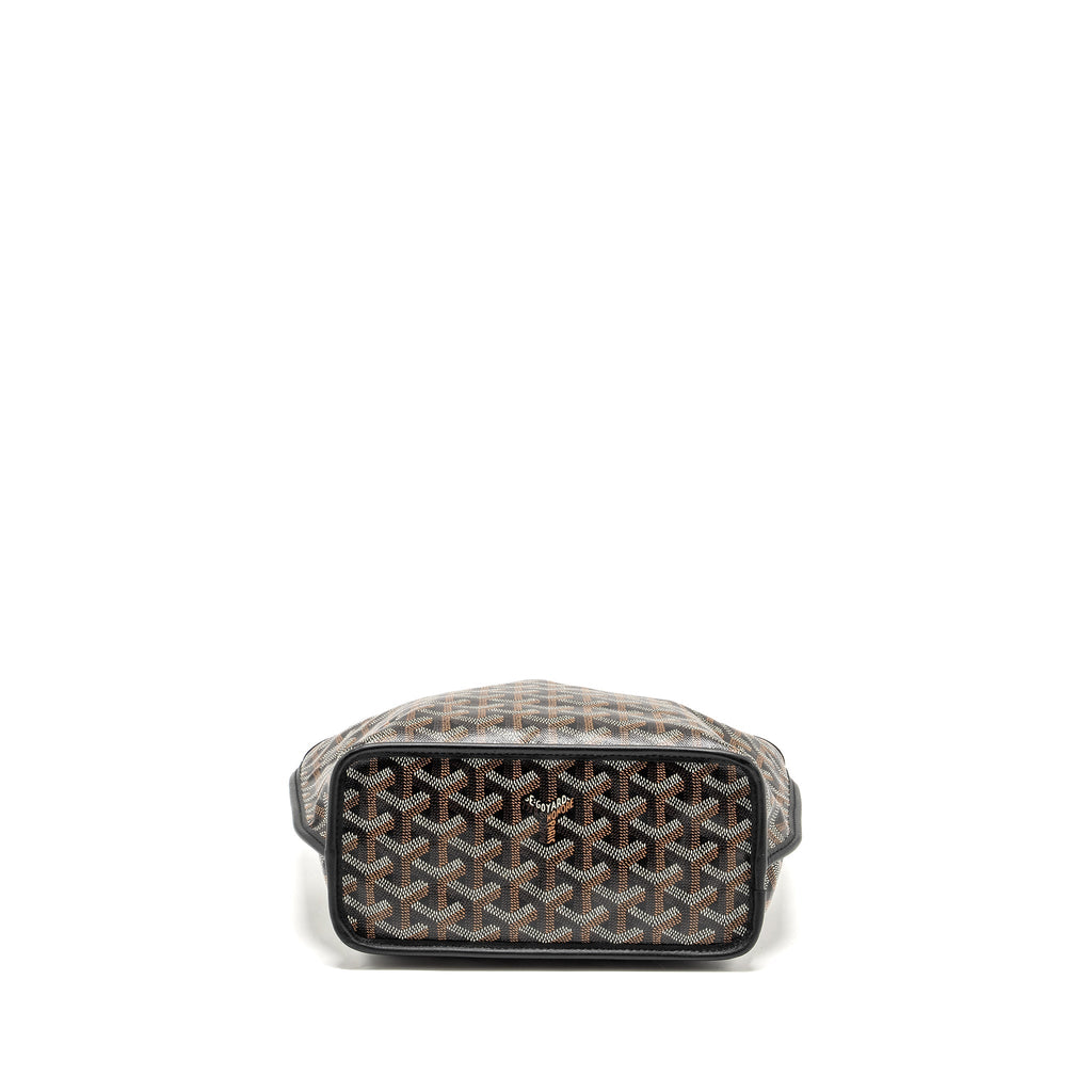 GOYARD MINI ANJOU TOTE GOYARDLINE CANVAS/ CALFSKIN BLACK SHW