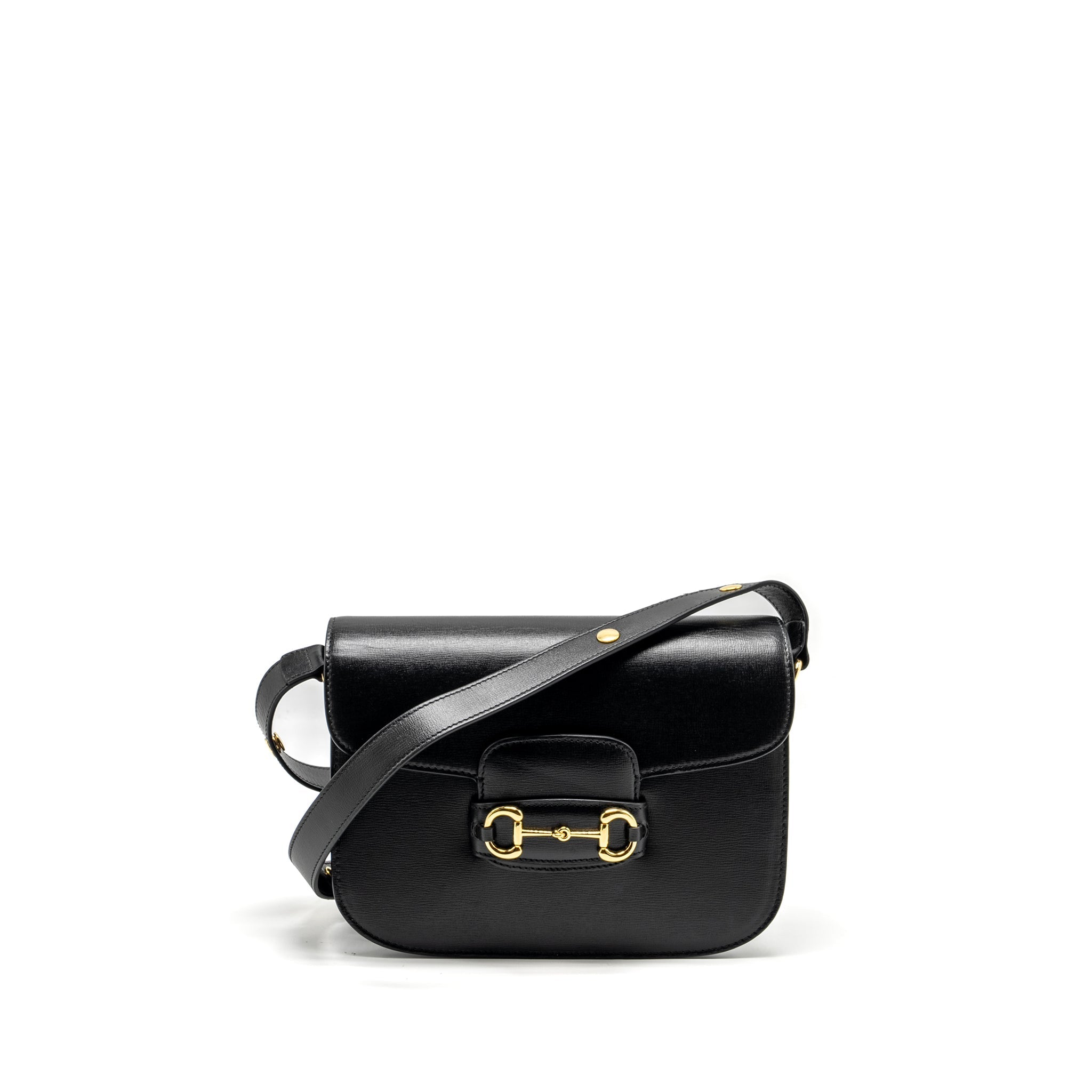 GUCCI HORSEBIT 1955 SHOULDER BAG CALFSKIN BLACK GHW