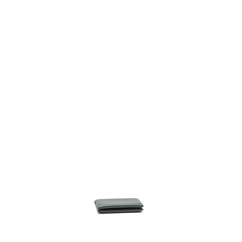 HERMES CALVI CARD HOLDER EVERCOLOR VERT AMANDE/GRIS PERLE SHW