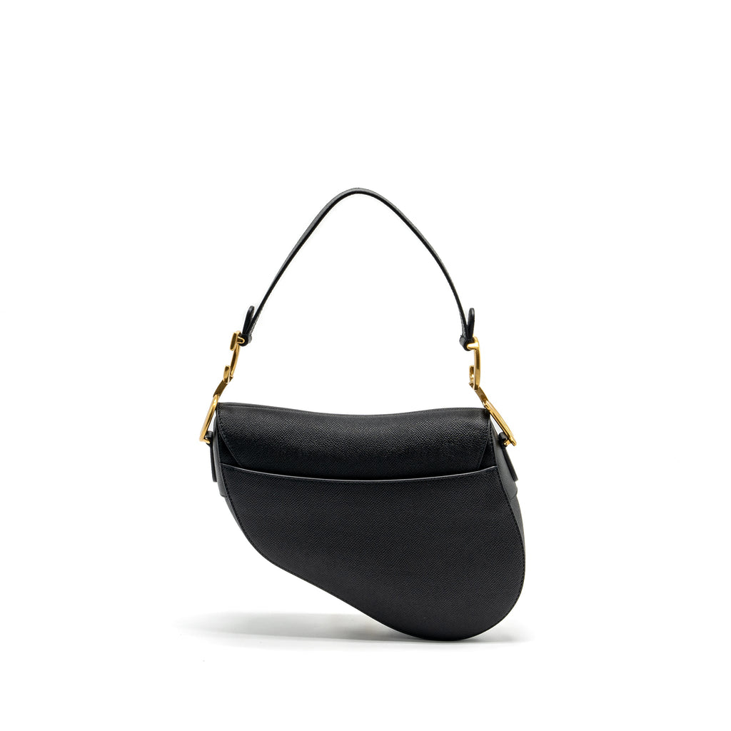 DIOR MEDIUM SADDLE BAG WITH STRAP CALFSKIN BLACK GHW
