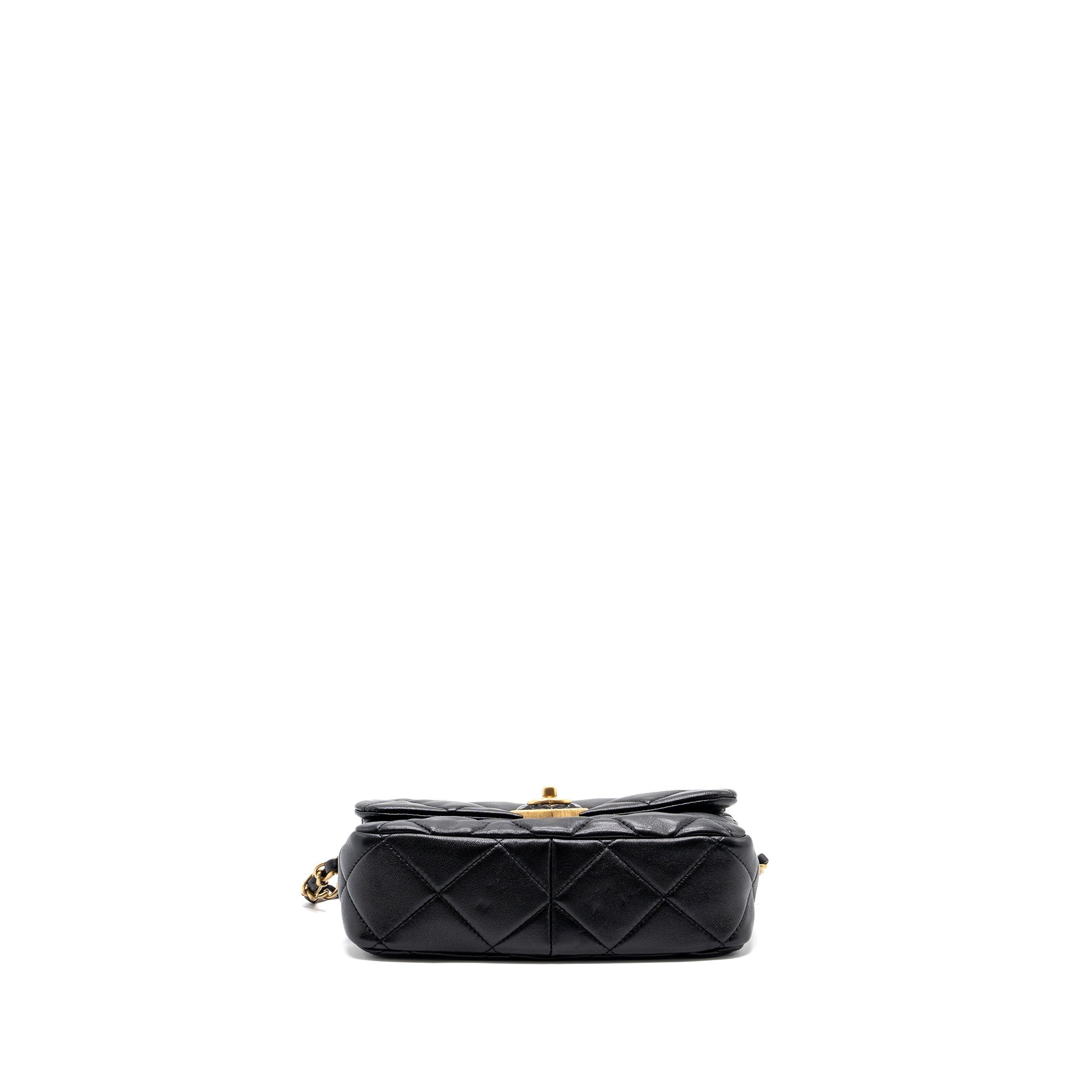 CHANEL 23S COCO LOVE FLAP BAG LAMBSKIN BLACK BRUSHED GHW (MICROCHIP)