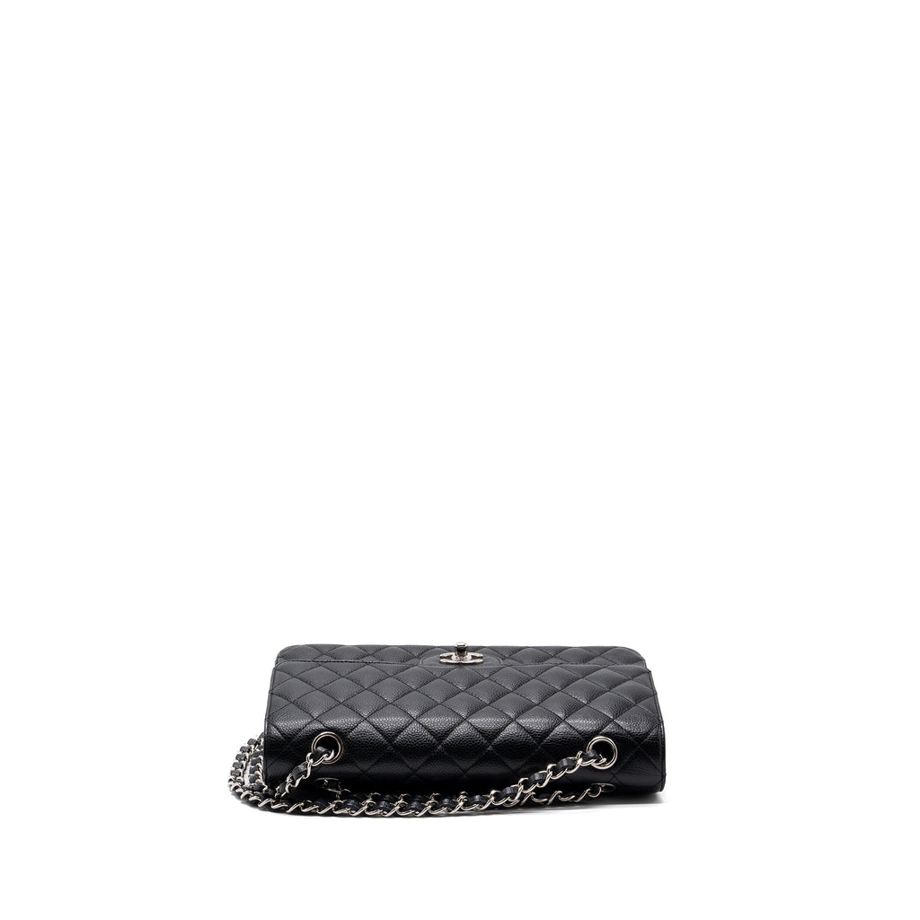 CHANEL MEDIUM CLASSIC DOUBLE FLAP BAG CAVIAR BLACK SHW