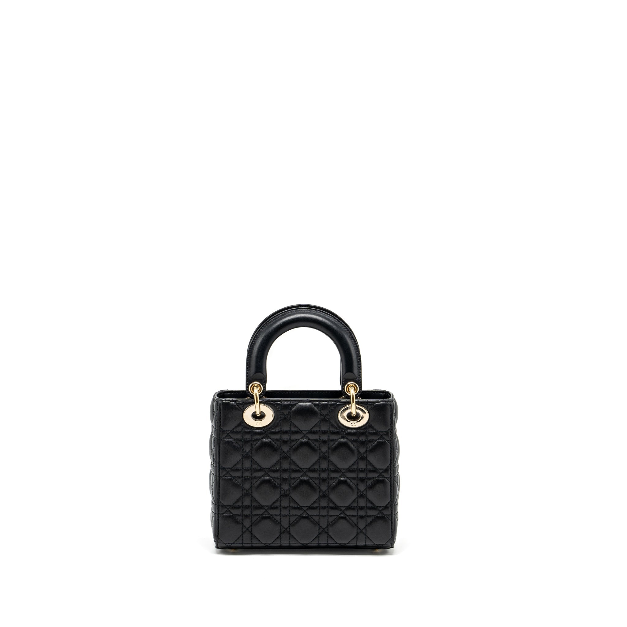 DIOR SMALL LADY DIOR BAG LAMBSKIN BLACK LGHW