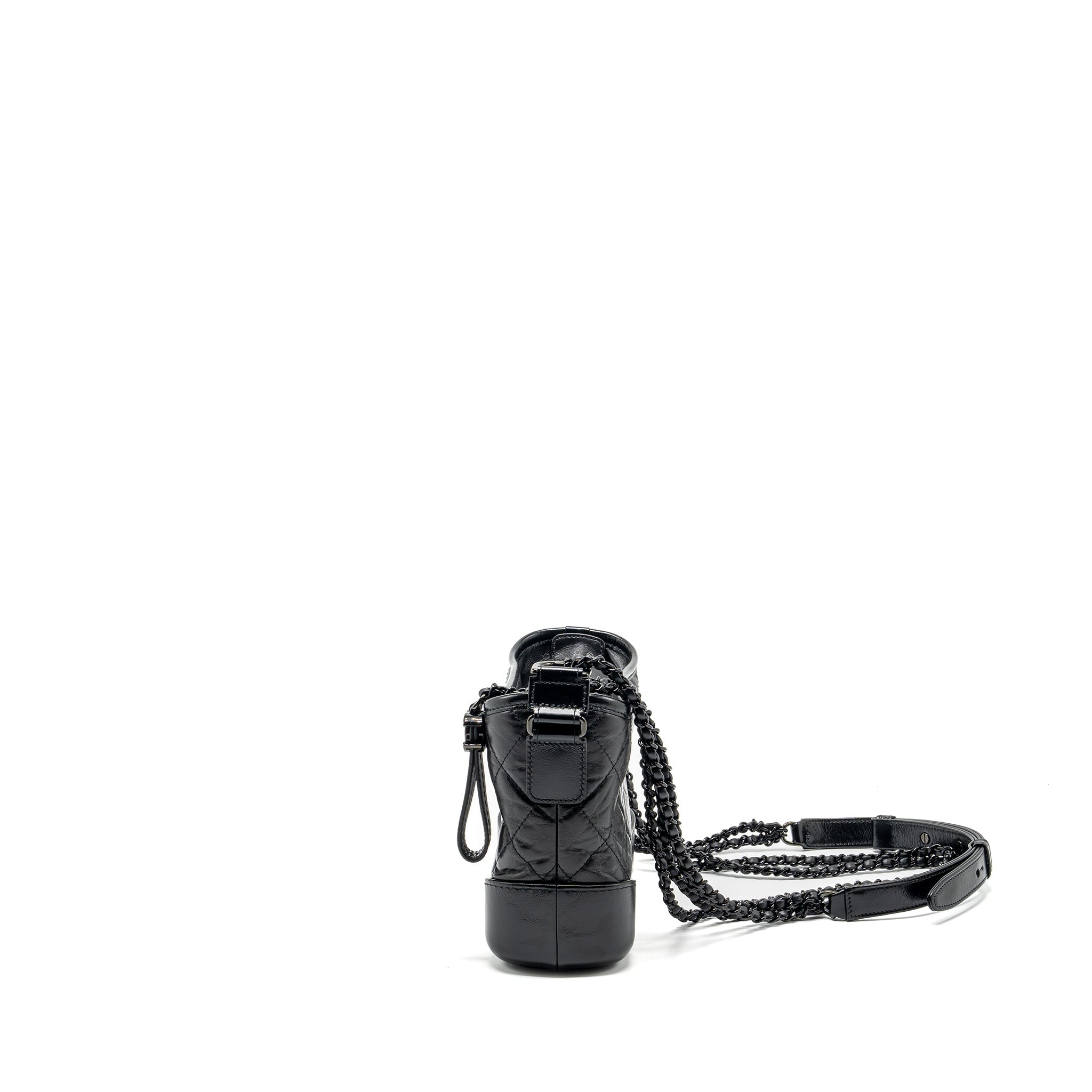CHANEL SMALL GABRIELLE HOBO BAG AGED CALFSKIN SO BLACK