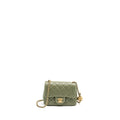 CHANEL PEARL CRUSH MINI SQUARE FLAP BAG LAMBSKIN GREEN GHW (MICROCHIP)
