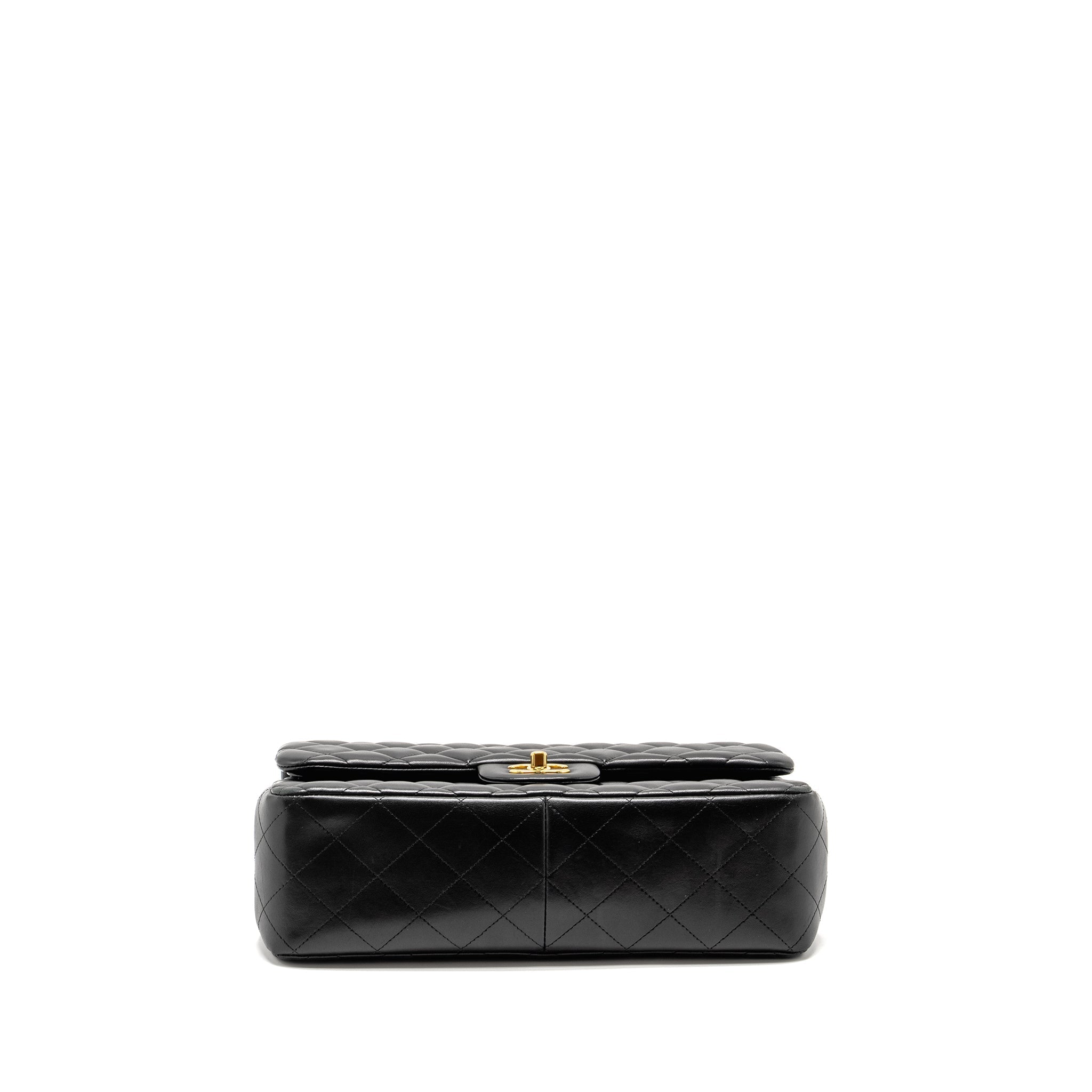 CHANEL JUMBO CLASSIC DOUBLE FLAP BAG LAMBSKIN BLACK GHW