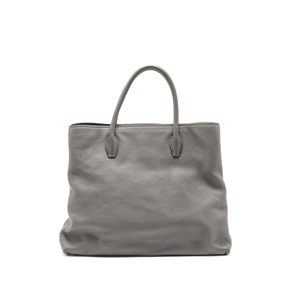 MIU MIU TOTE BAG LEATHER GREY SHW