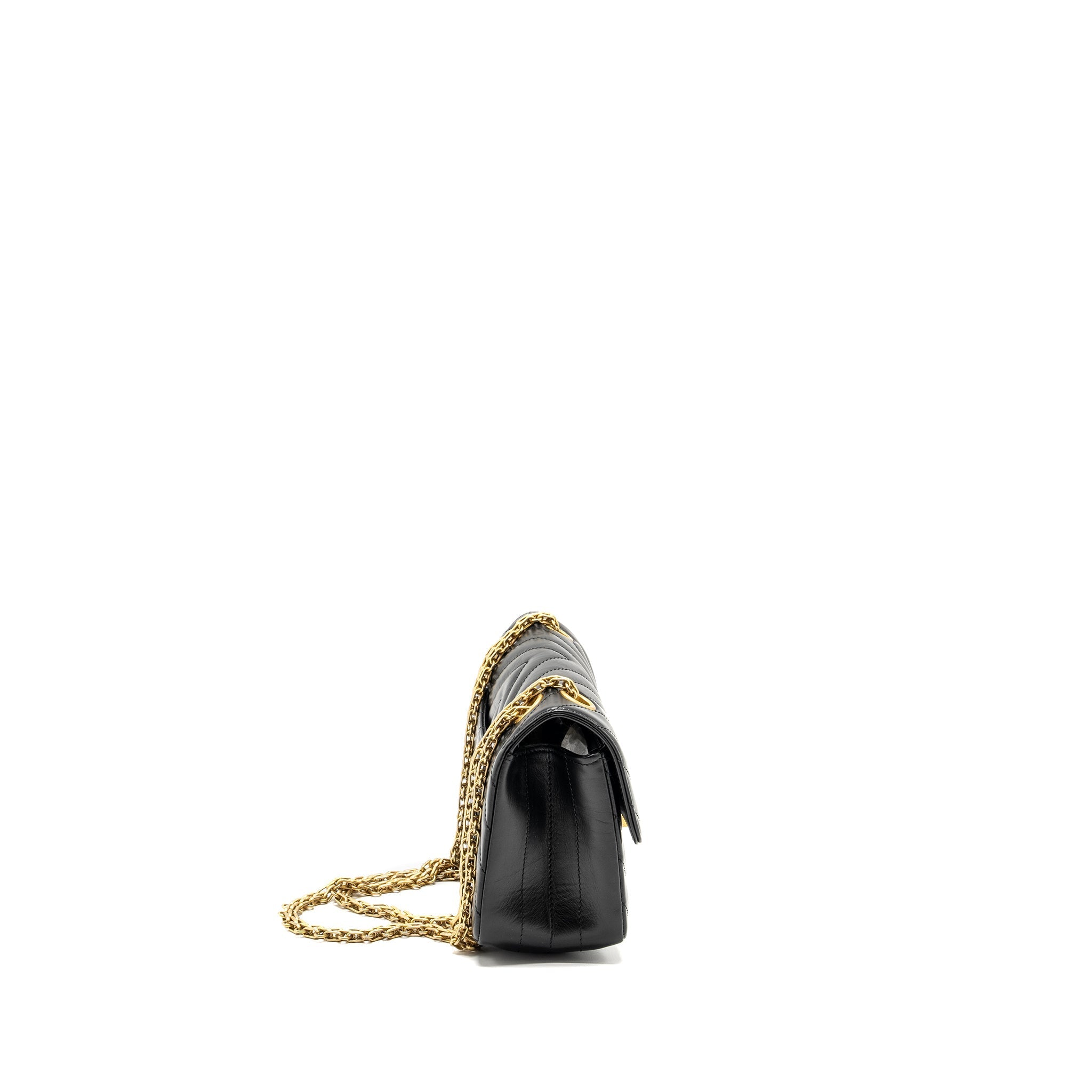 CHANEL MINI 2.55 REISSUE CHEVRON CALFSKIN BLACK GHW (MICROCHIP)