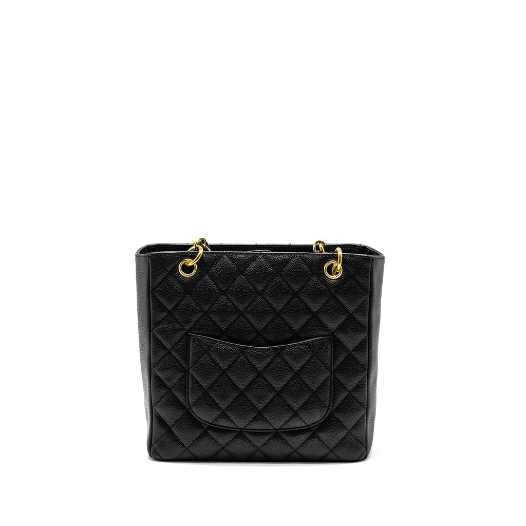 CHANEL PETIT SHOPPING TOTE BAG CAVIAR BLACK GHW