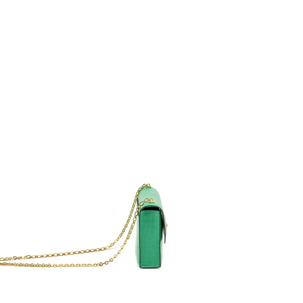 HERMES MINI VERROU LIZARD NILOTICUS LISSE 6W MENTHI GHW