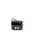 HERMES MINI CONSTANCE SHINY ALLIGATOR MISSISSIPPIENS BLACK GHW