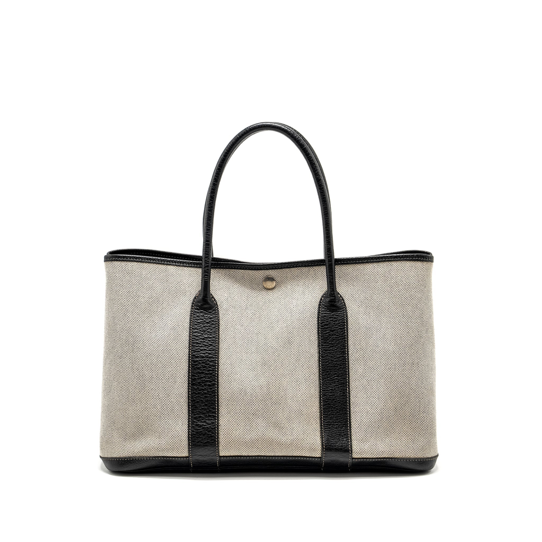 HERMES VINTAGE GARDEN PARTY 36 CANVAS/NEGONDA BLACK/ECRU SHW