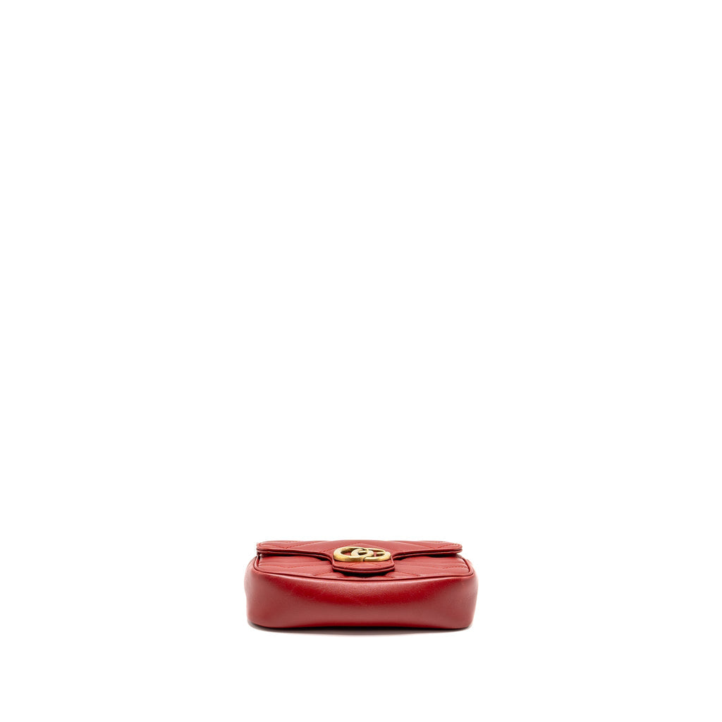 GUCCI GG MARMONT MINI BAG CALFSKIN RED BRUSHED GHW