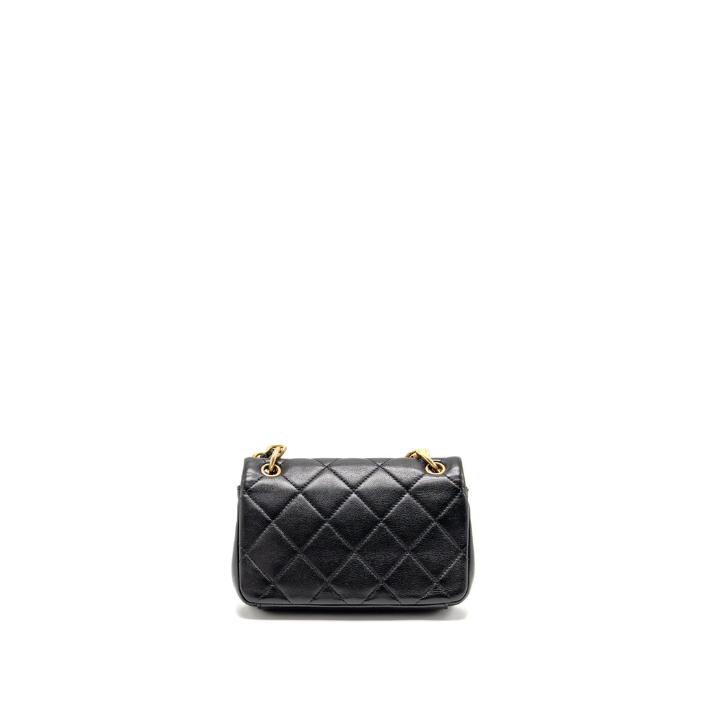 CHANEL SMALL CHAIN IS MORE FLAP BAG LAMBSKIN BLACK GHW