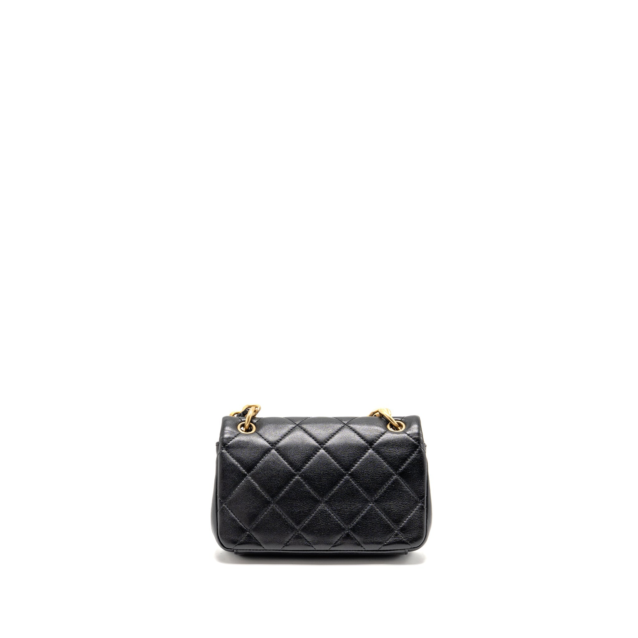 CHANEL SMALL CHAIN IS MORE FLAP BAG LAMBSKIN BLACK GHW
