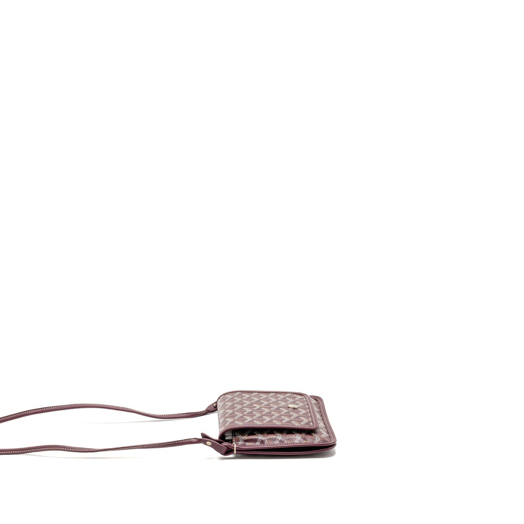 GOYARD PLUMET WALLET CLUTCH GOYARDINE CANVAS/LEATHER BURGUNDY SHW