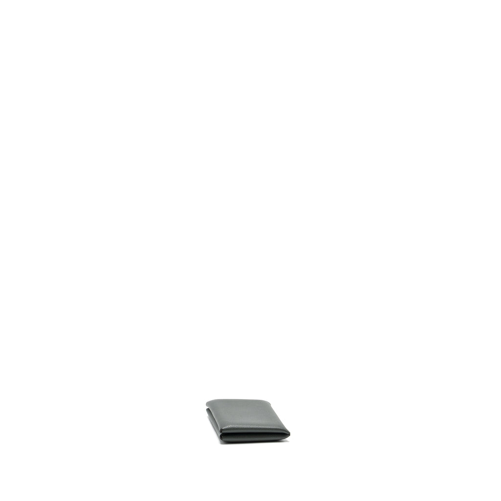 HERMES CALVI CARD HOLDER EVERCOLOR VERT AMANDE/GRIS PERLE SHW