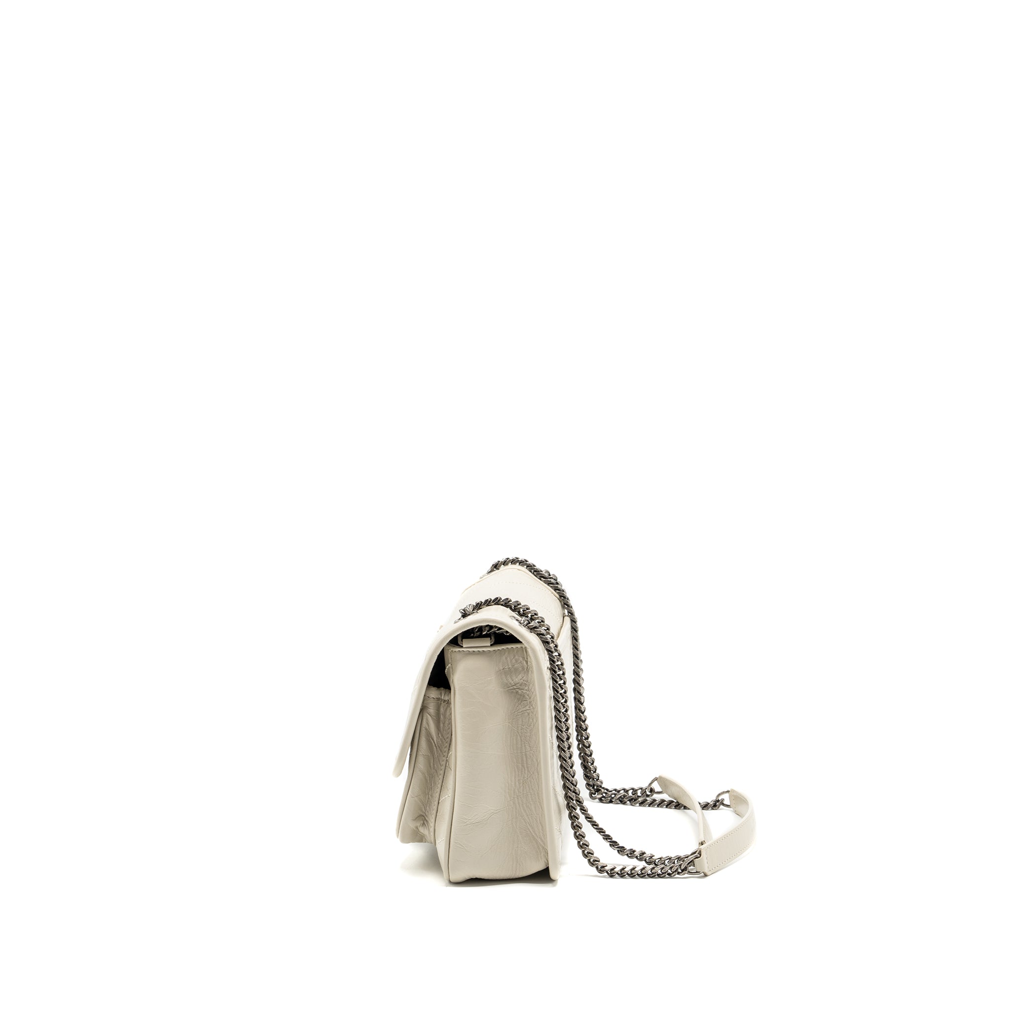 SAINT LAURENT/YSL NIKI BABY FLAP BAG CALFSKIN WHITE SHW