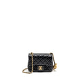 CHANEL PEARL CRUSH MINI SQUARE LAMBSKIN BLACK GHW
