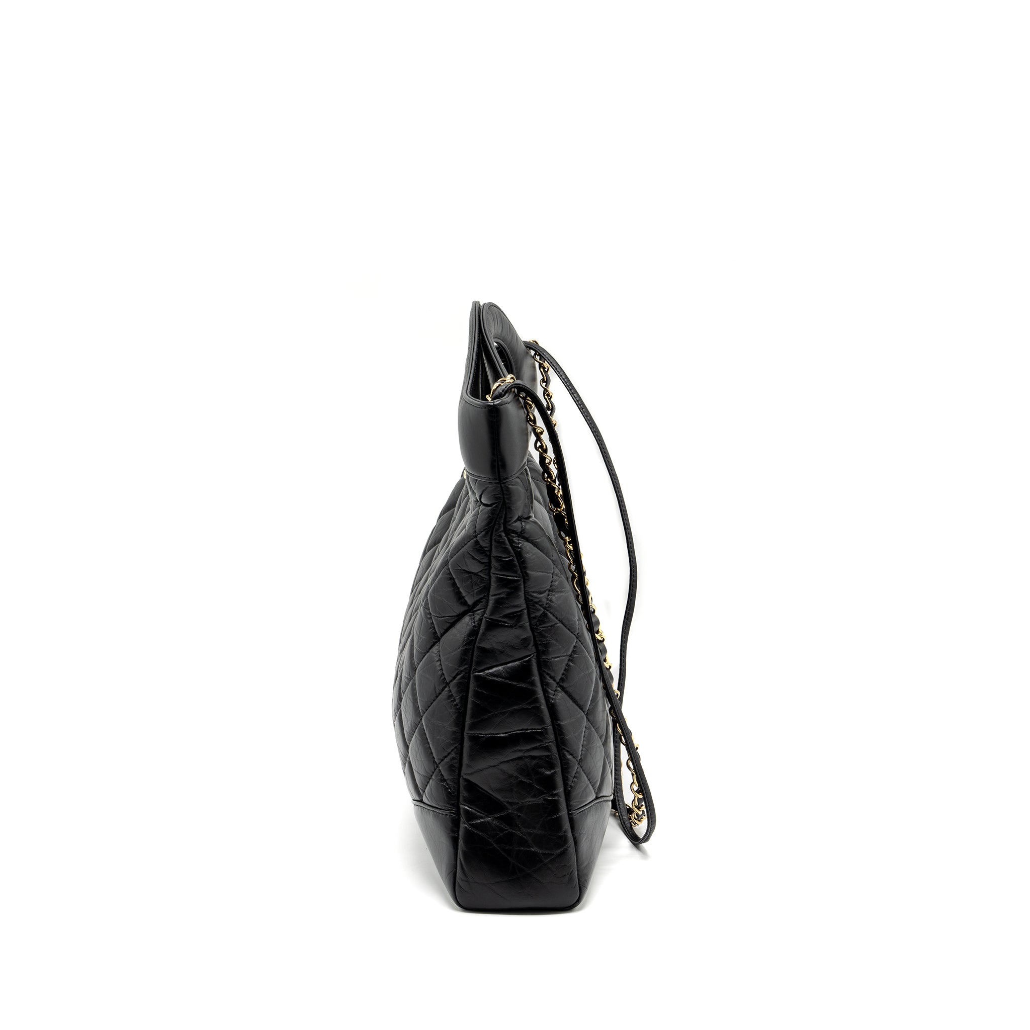 CHANEL LARGE 31 BAG AGED CALFSKIN BLACK LGHW (MICROCHIP)