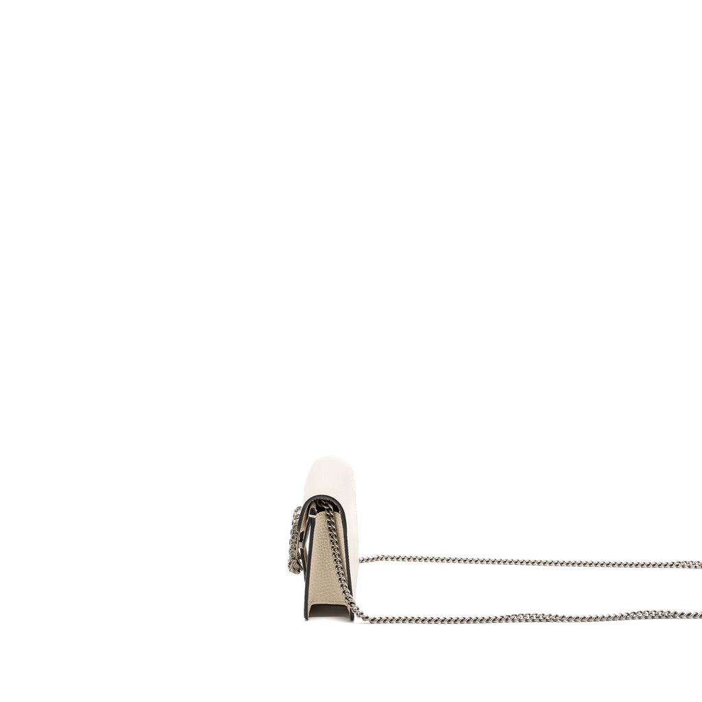 GUCCI SUPER MINI DIONYSUS CALFSKIN WHITE RUTHENIUM SHW