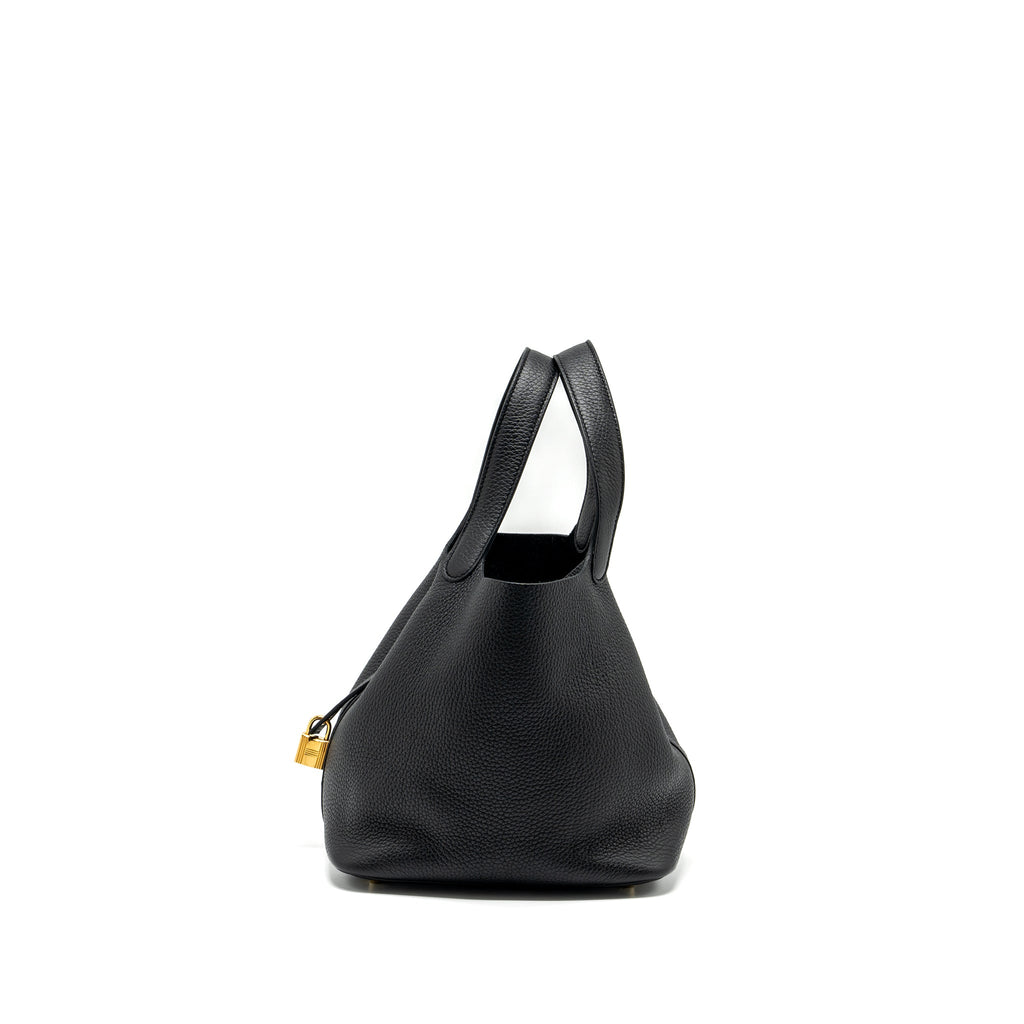 HERMES PICOTIN 22 LOCK BAG CLEMENCE BLACK GHW