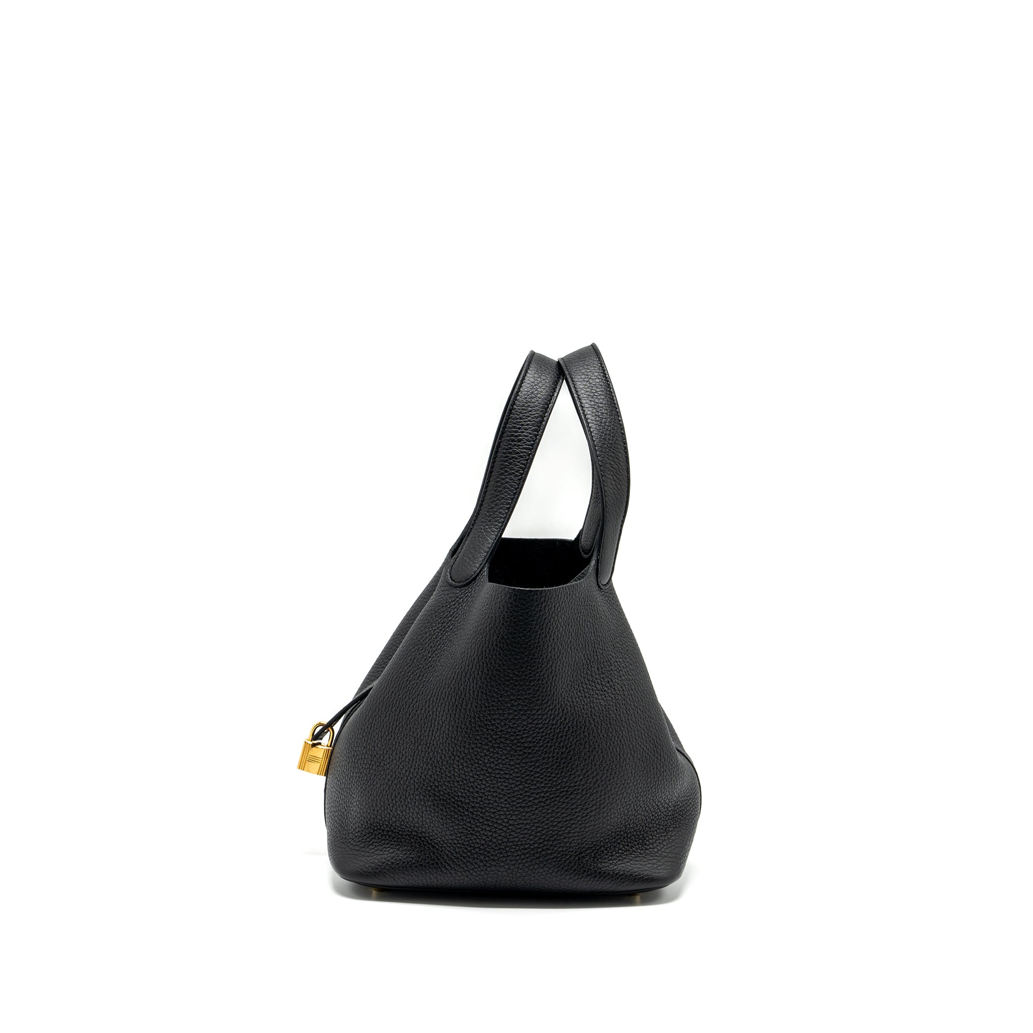 HERMES PICOTIN 22 LOCK BAG CLEMENCE BLACK GHW